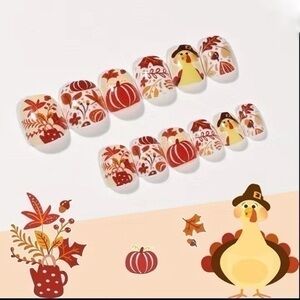 24 Piece  Thanksgiving False Nail Set